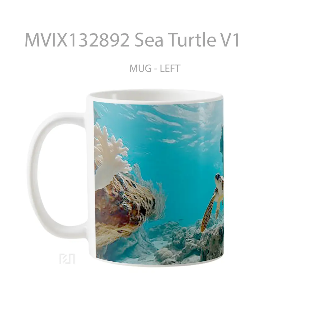 Mug Sea Turtle V1 Gelas Hewan Lucu - All-side / Desain