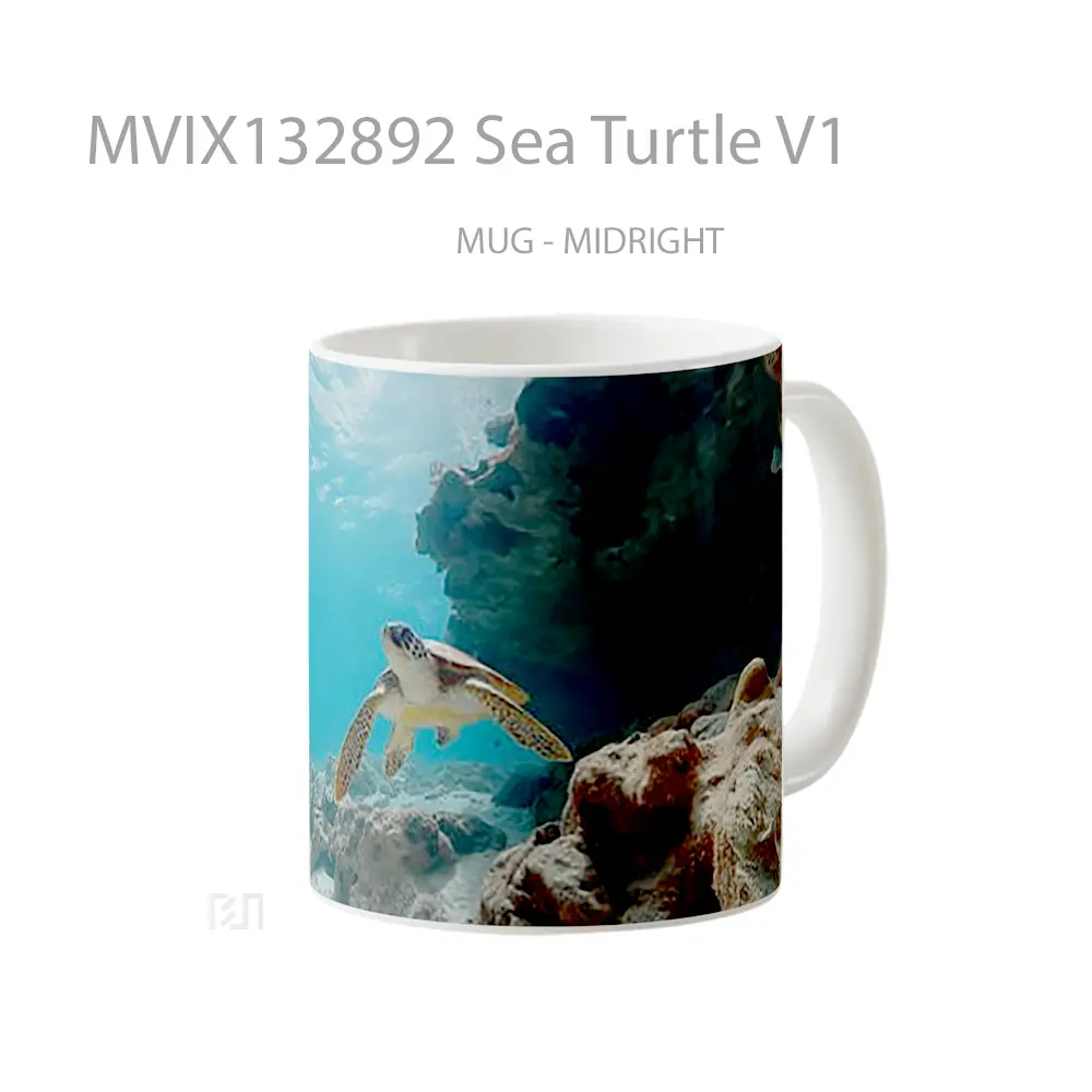 Mug Sea Turtle V1 Gelas Hewan Lucu - All-side / Desain