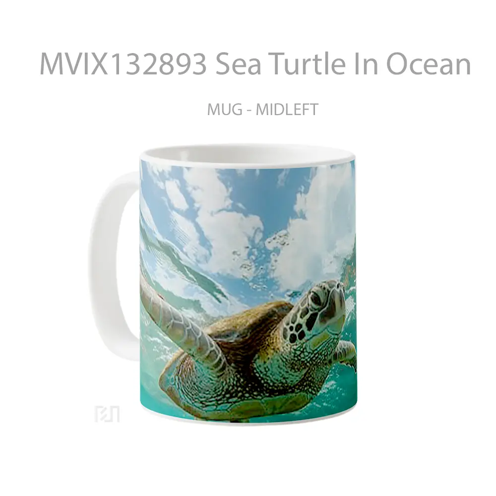 Mug Sea Turtle In Ocean Gelas Hewan Lucu - All-side / Desain