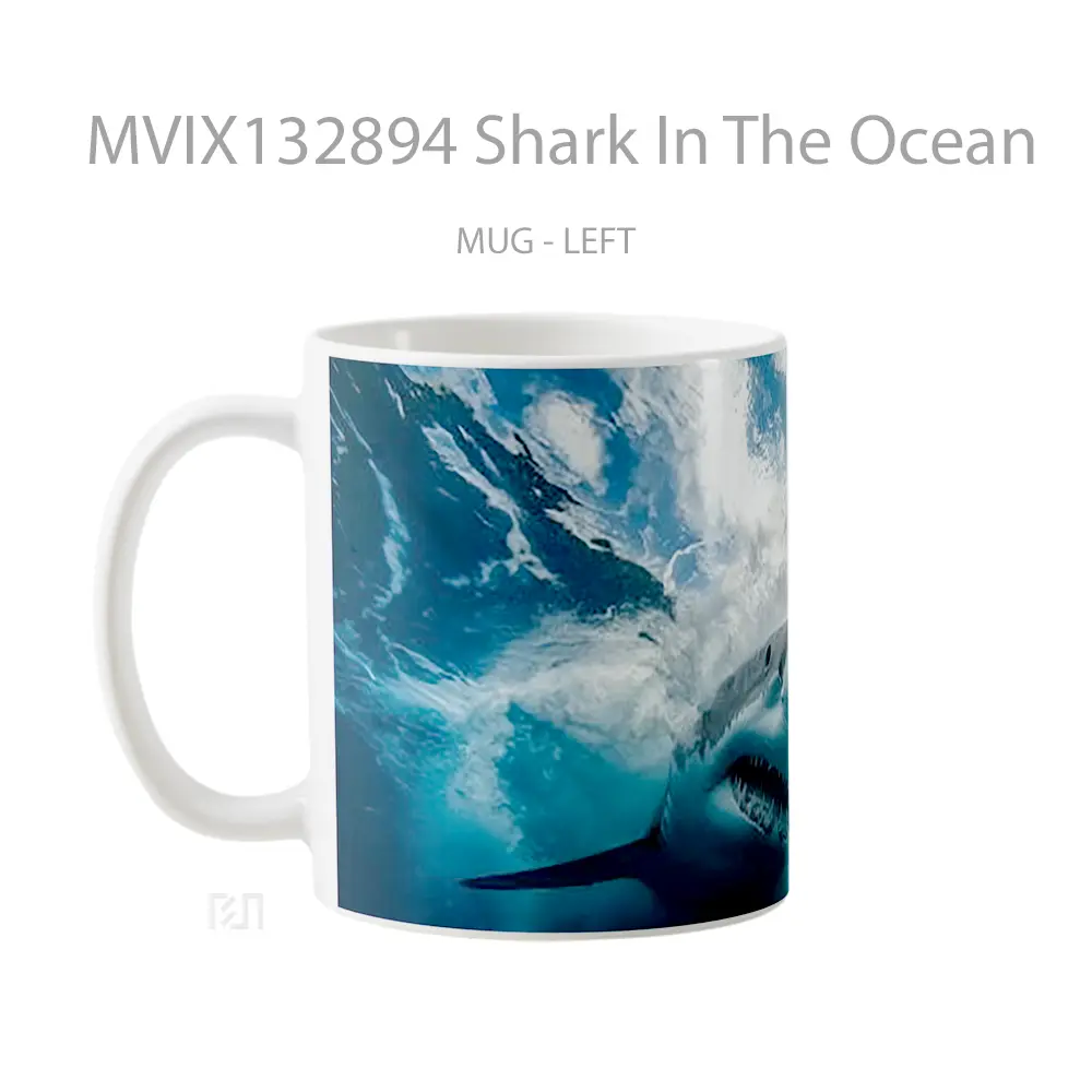 Mug Shark In The Ocean Gelas Hewan Lucu - All-side / Desain