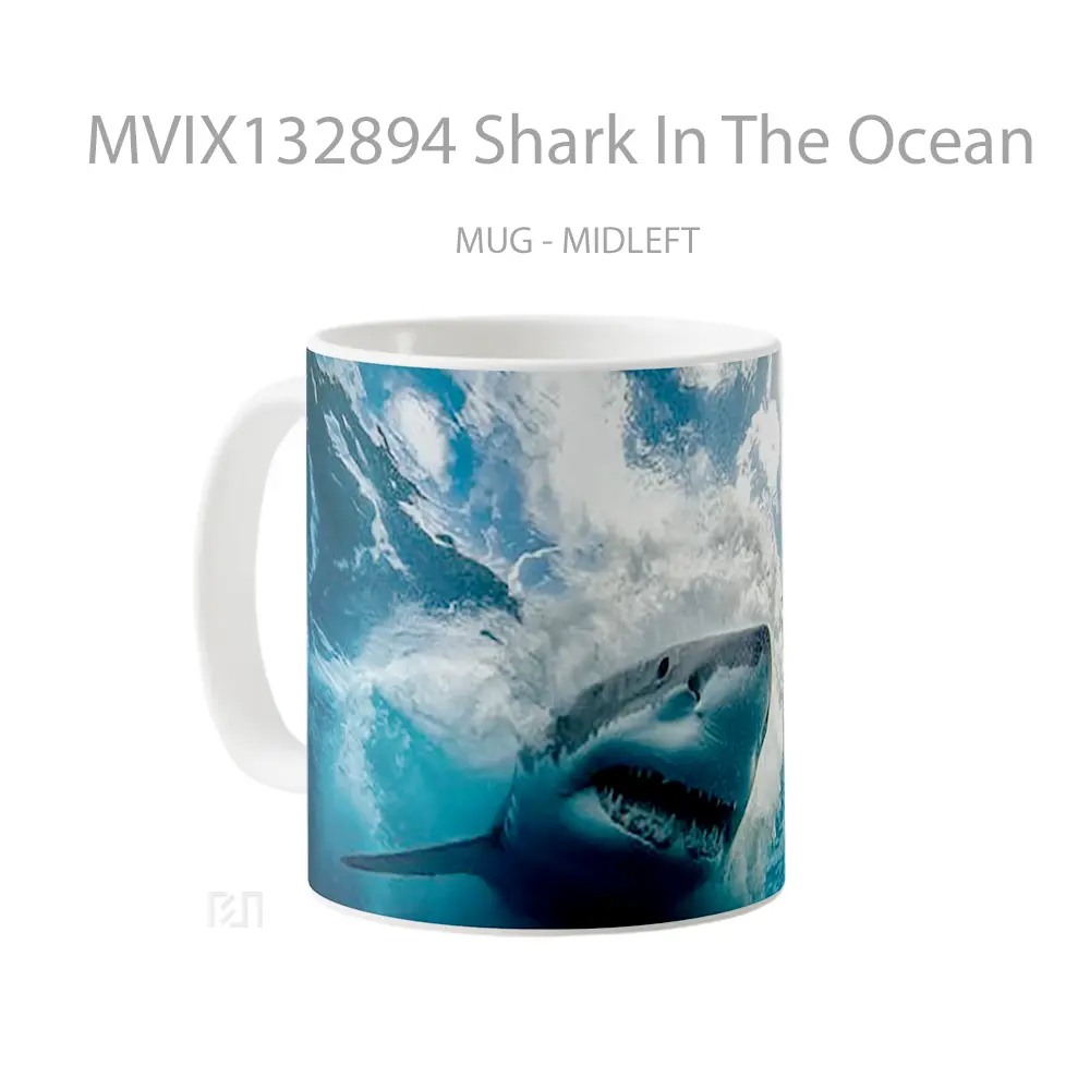 Mug Shark In The Ocean Gelas Hewan Lucu - All-side / Desain