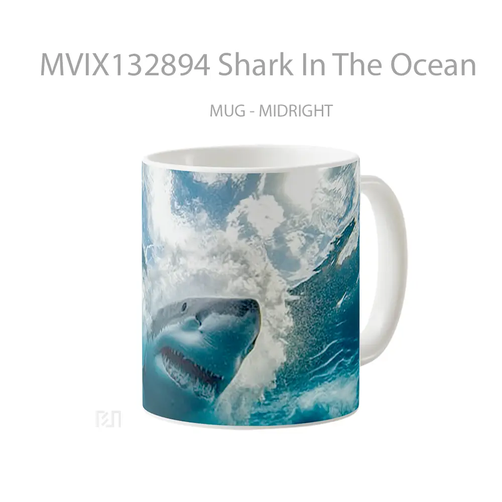 Mug Shark In The Ocean Gelas Hewan Lucu - All-side / Desain