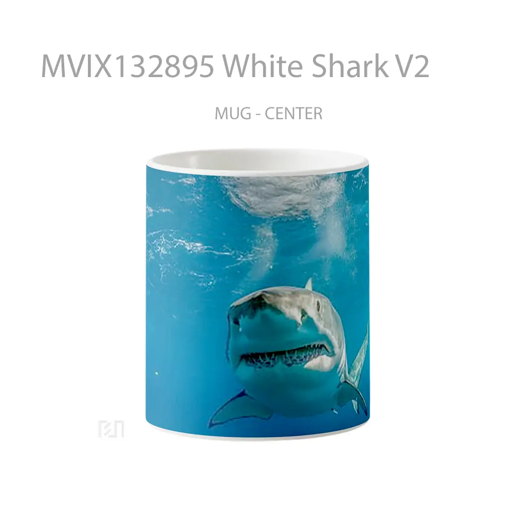 Mug White Shark V2 Gelas Hewan Lucu