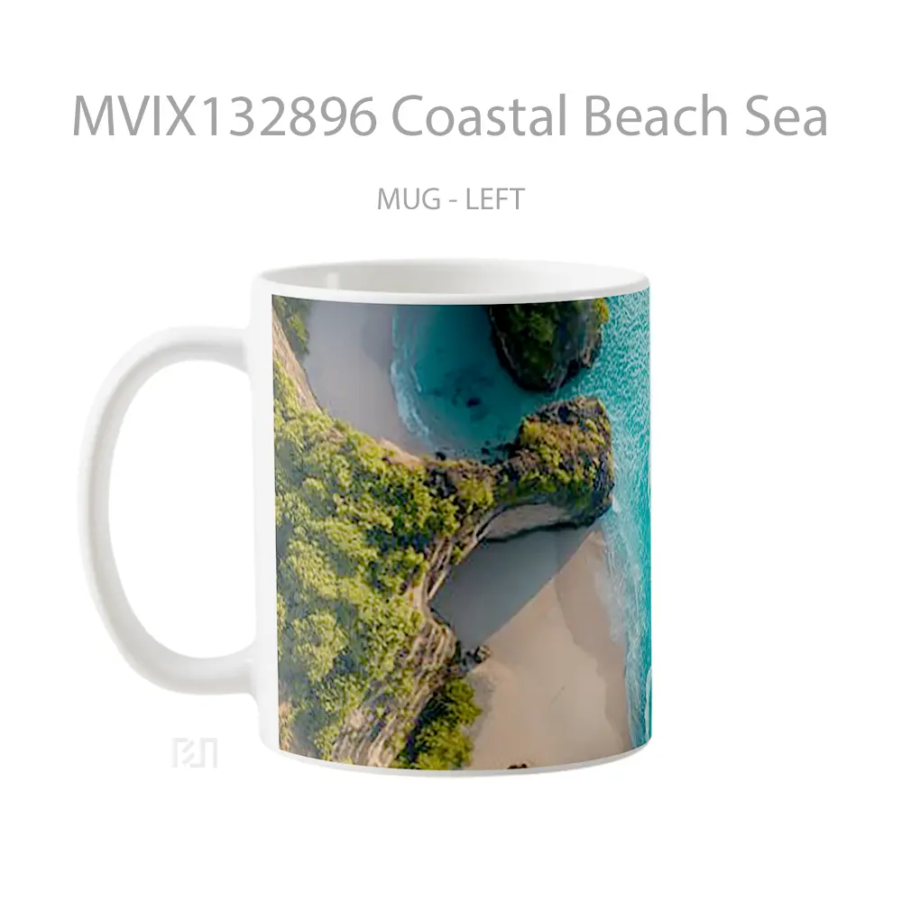Mug Coastal Beach Sea Gelas Pemandangan Alam - All-side / Desain