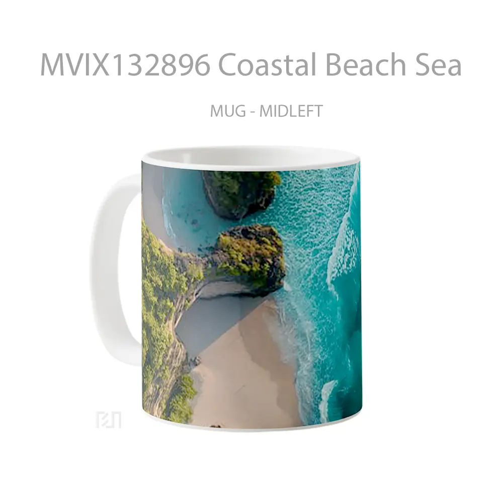 Mug Coastal Beach Sea Gelas Pemandangan Alam - All-side / Desain