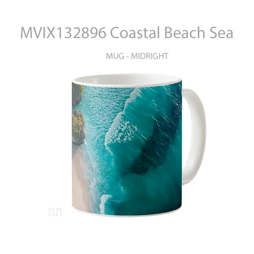 Mug Coastal Beach Sea Gelas Pemandangan Alam - All-side / Desain