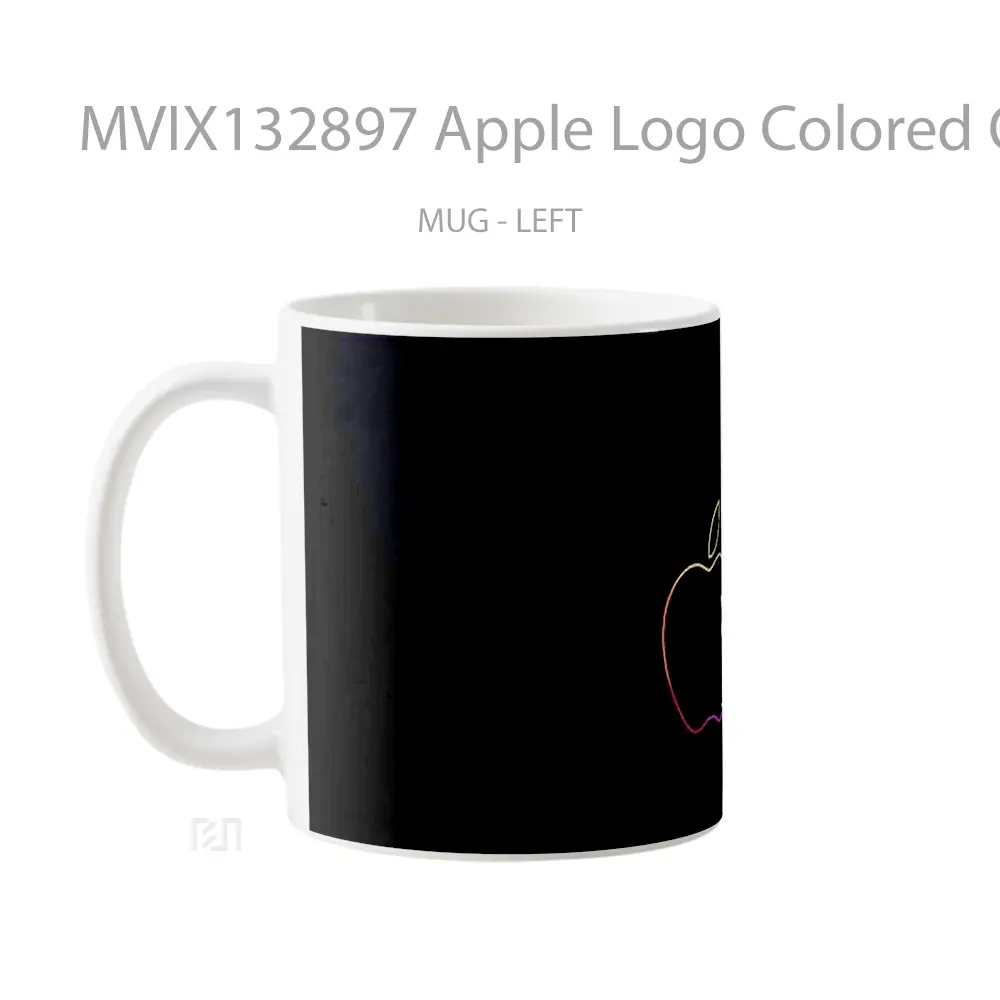 Mug Apple Logo Colored Outline Gelas Keramik Unik - All-side / Desain