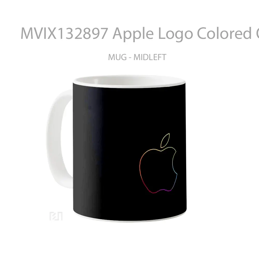 Mug Apple Logo Colored Outline Gelas Keramik Unik - All-side / Desain