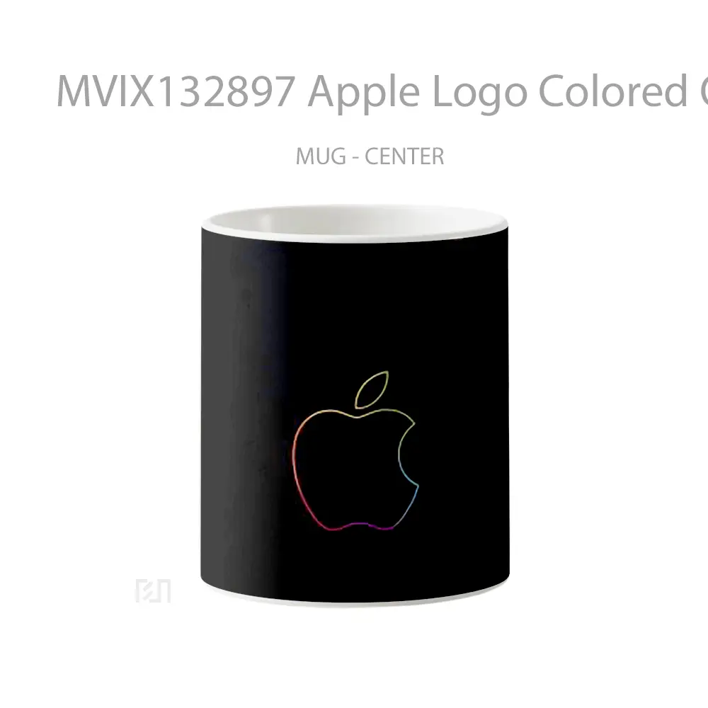 Mug Apple Logo Colored Outline Gelas Keramik Unik