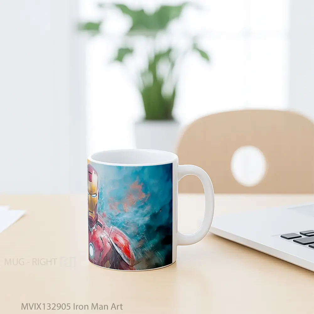 Mug Iron Man Art Gelas Superhero - All-side / Desain