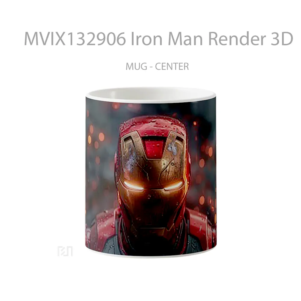 Mug Iron Man Render 3D Gelas Superhero