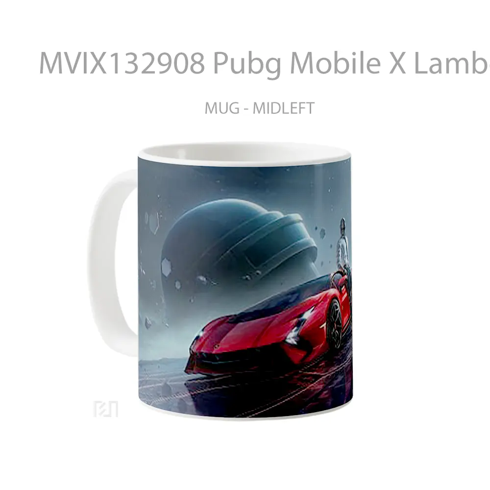 Mug Pubg Mobile X Lamborghini Aventador Svj Cangkir Gamer - All-side / Desain