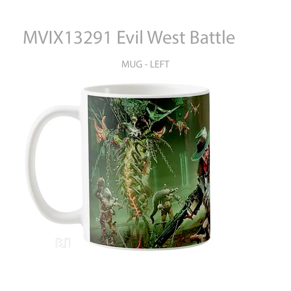 Mug Evil West Battle Gelas Keramik Unik - All-side / Desain