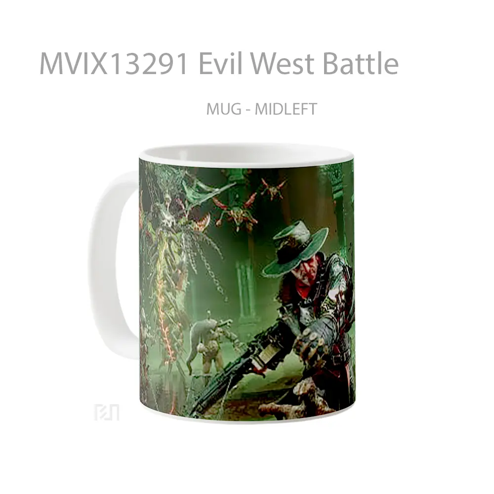 Mug Evil West Battle Gelas Keramik Unik - All-side / Desain