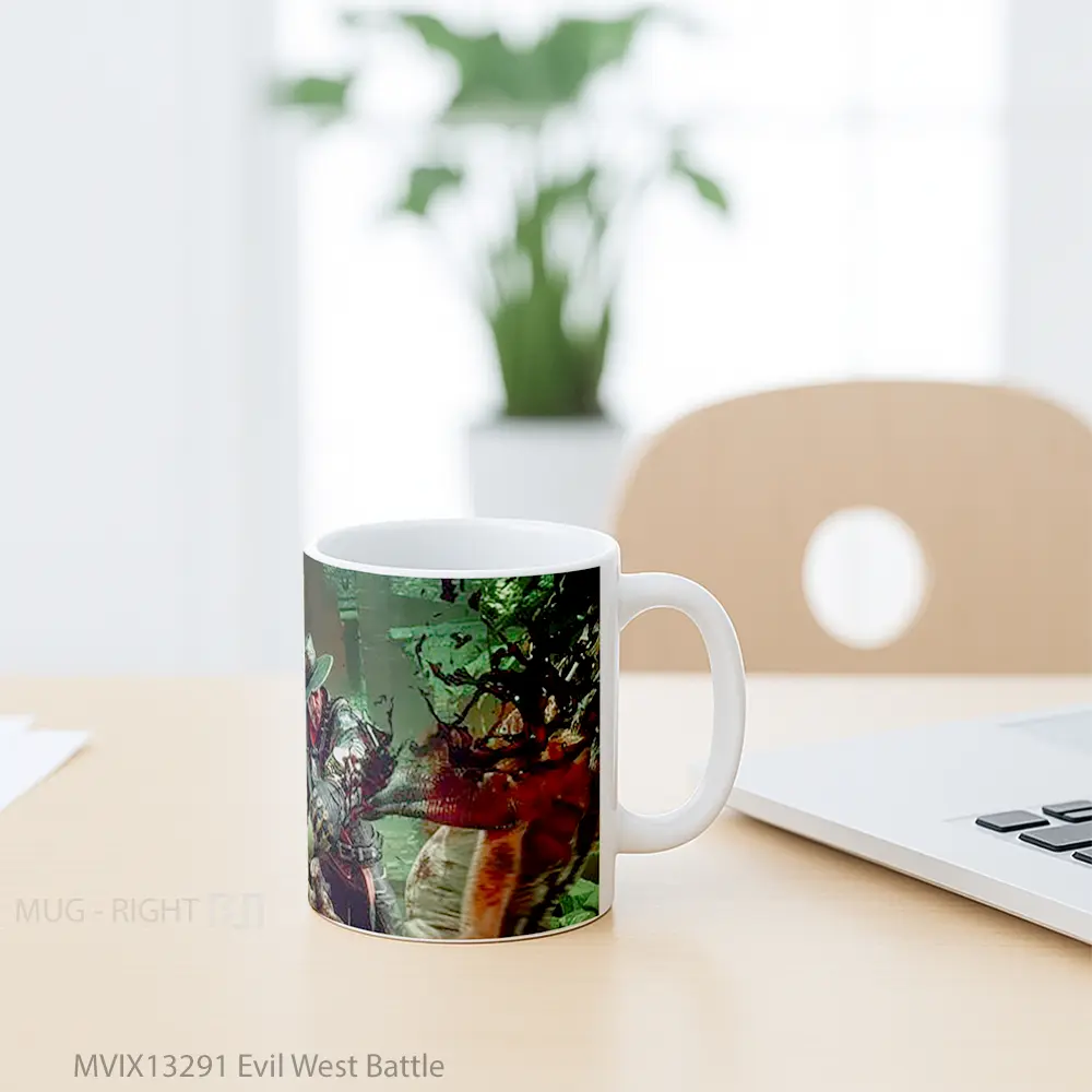 Mug Evil West Battle Gelas Keramik Unik - All-side / Desain
