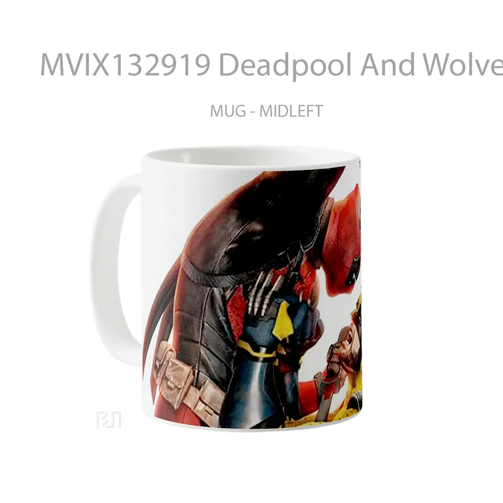 Mug Deadpool And Wolverine Fight V2 Gelas Superhero - All-side / Desain