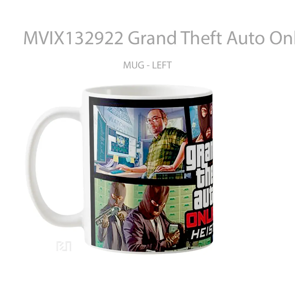 Mug Grand Theft Auto Online Heists Gelas Keramik Unik - All-side / Desain