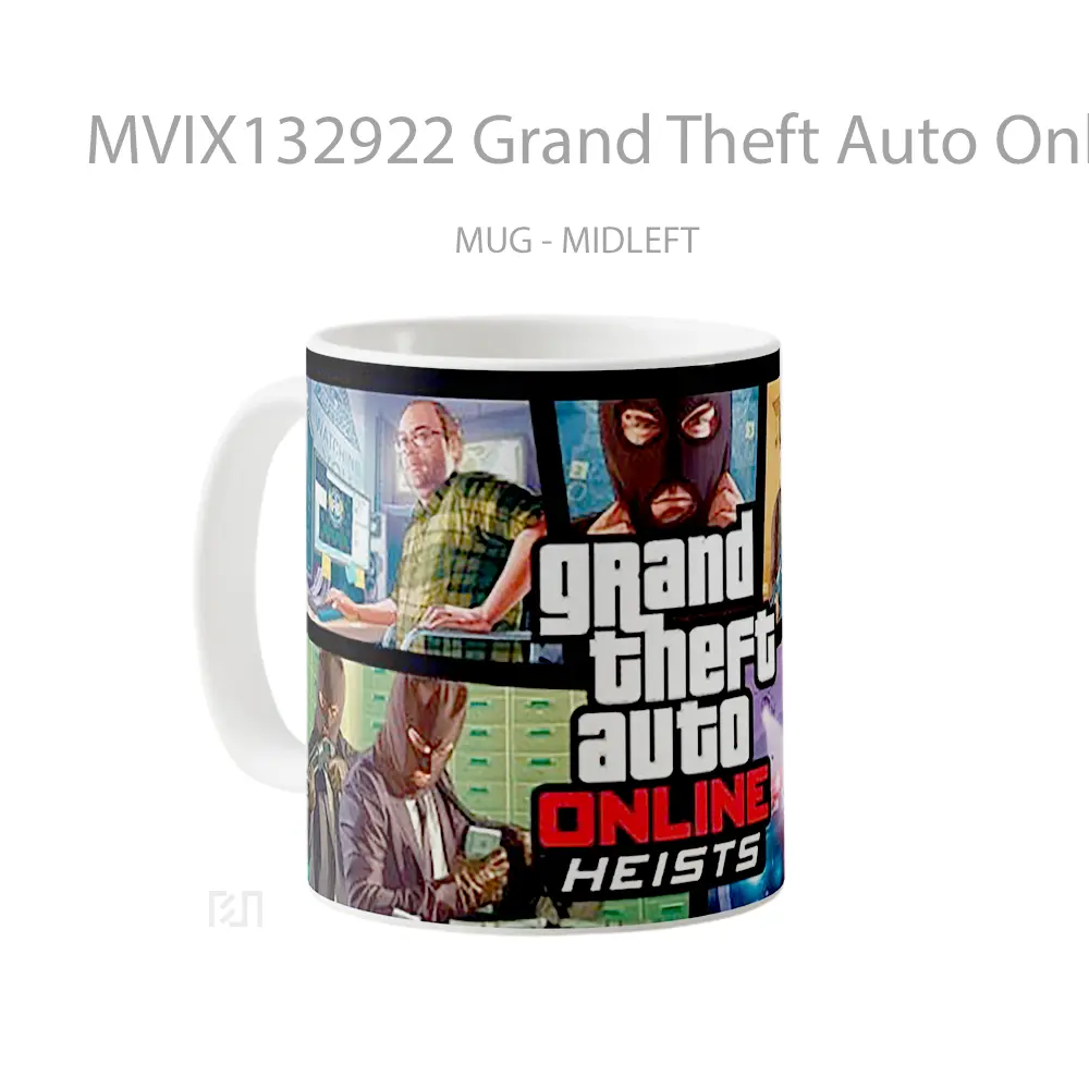 Mug Grand Theft Auto Online Heists Gelas Keramik Unik - All-side / Desain