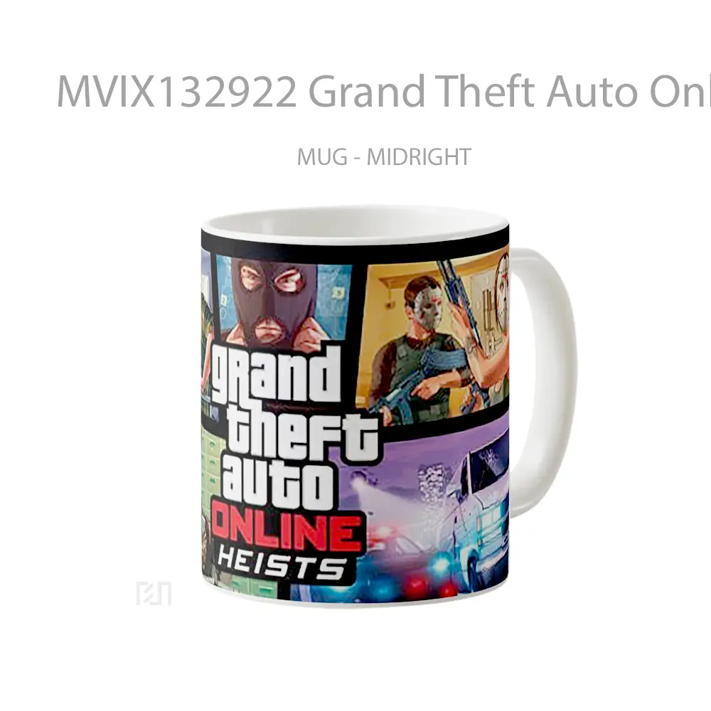 Mug Grand Theft Auto Online Heists Gelas Keramik Unik - All-side / Desain
