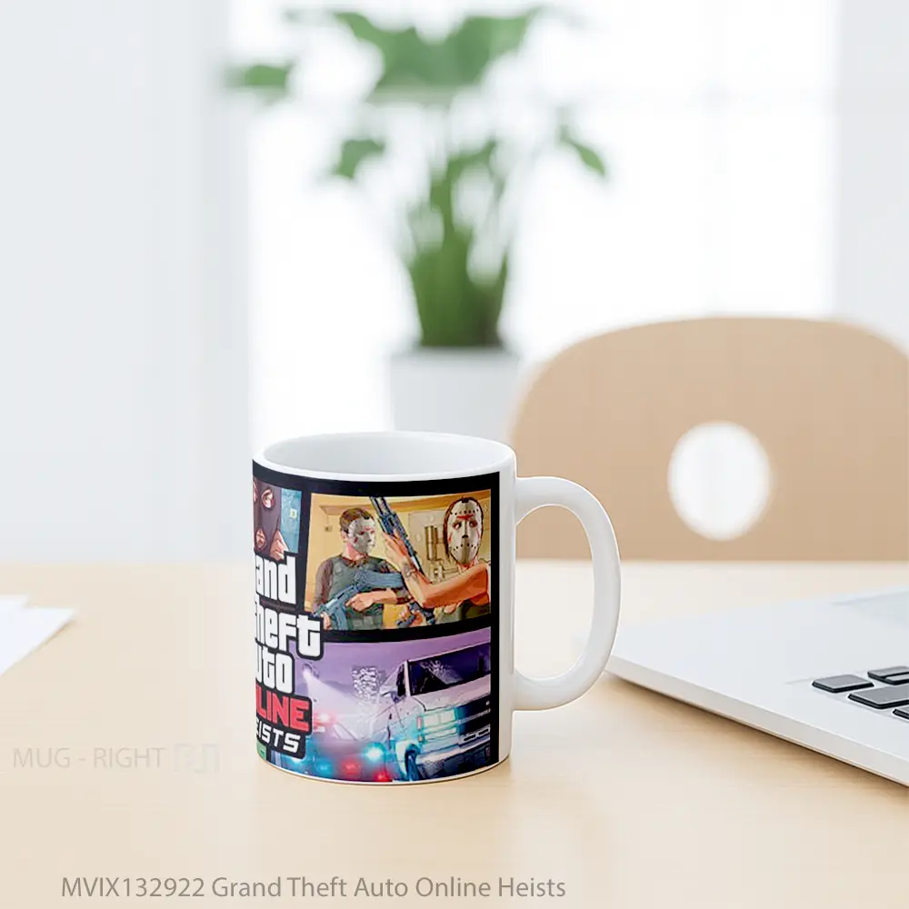 Mug Grand Theft Auto Online Heists Gelas Keramik Unik - All-side / Desain