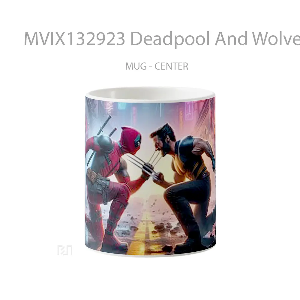 Mug Deadpool And Wolverine Showdown Gelas Superhero