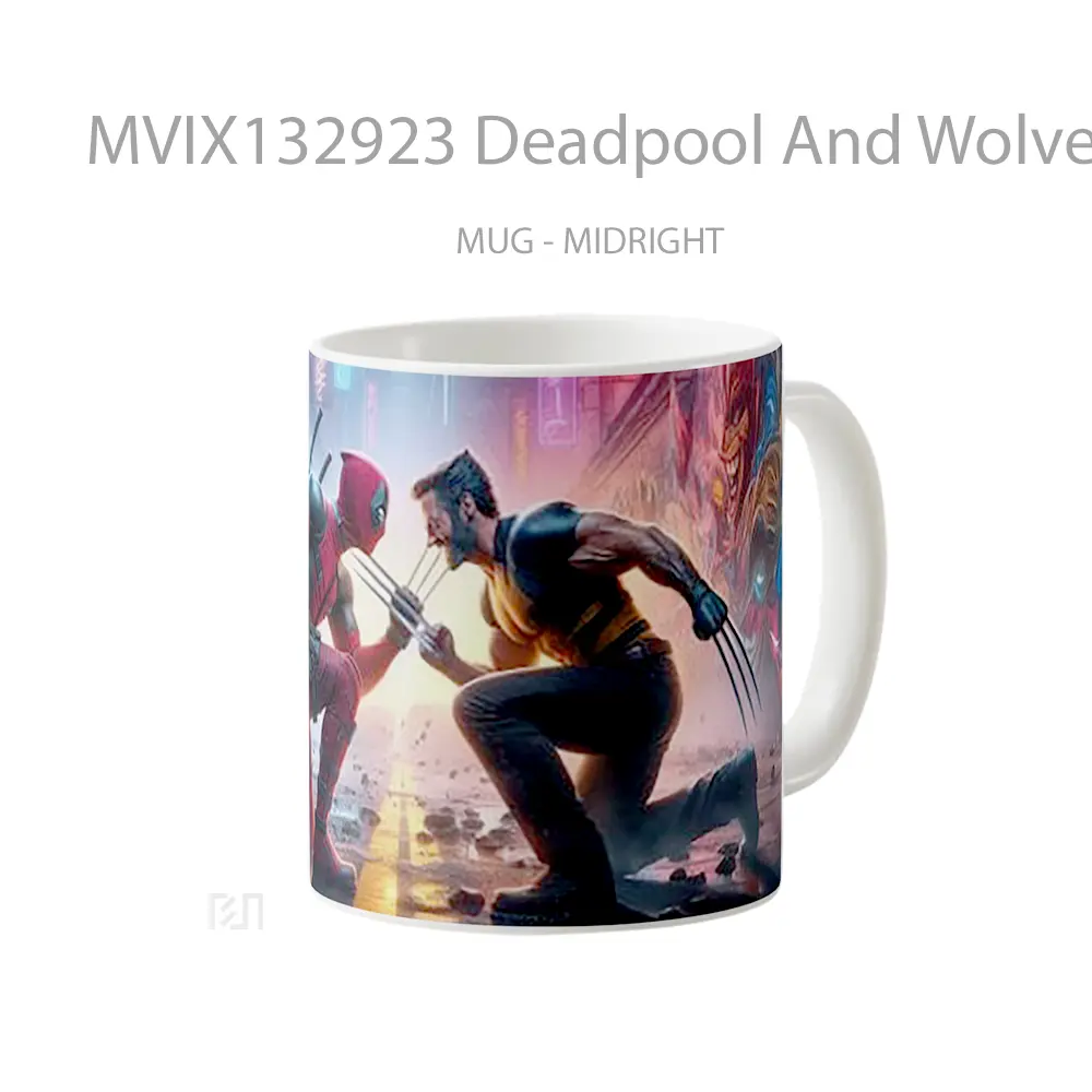 Mug Deadpool And Wolverine Showdown Gelas Superhero - All-side / Desain
