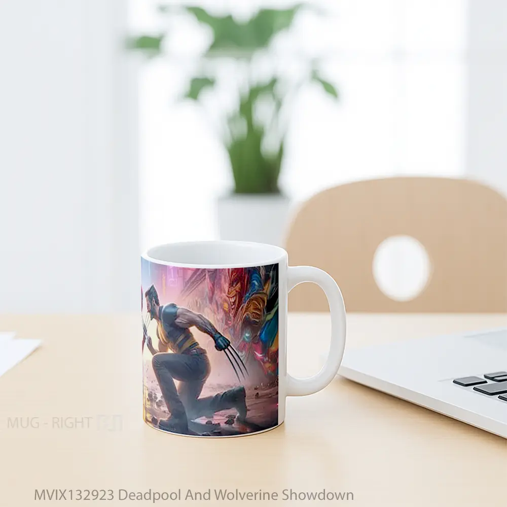 Mug Deadpool And Wolverine Showdown Gelas Superhero - All-side / Desain