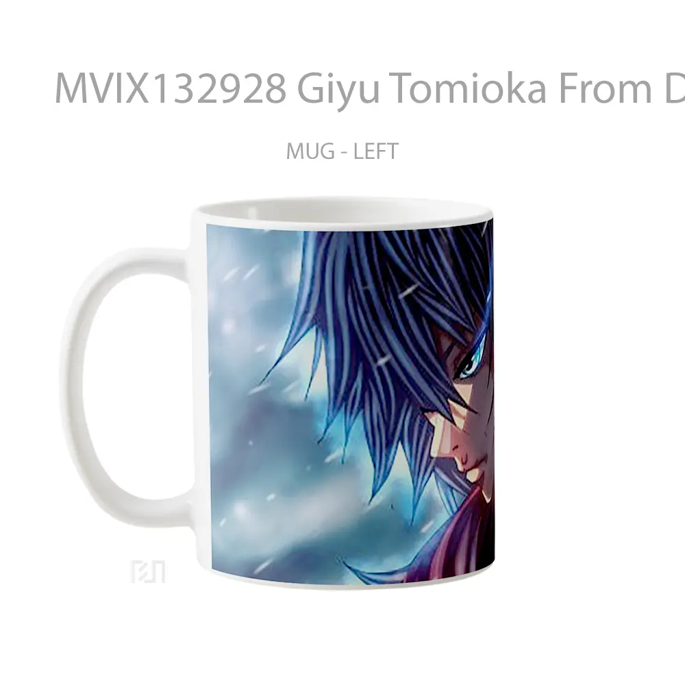 Mug Giyu Tomioka From Demon Slayer V2 Cangkir Anime - All-side / Desain