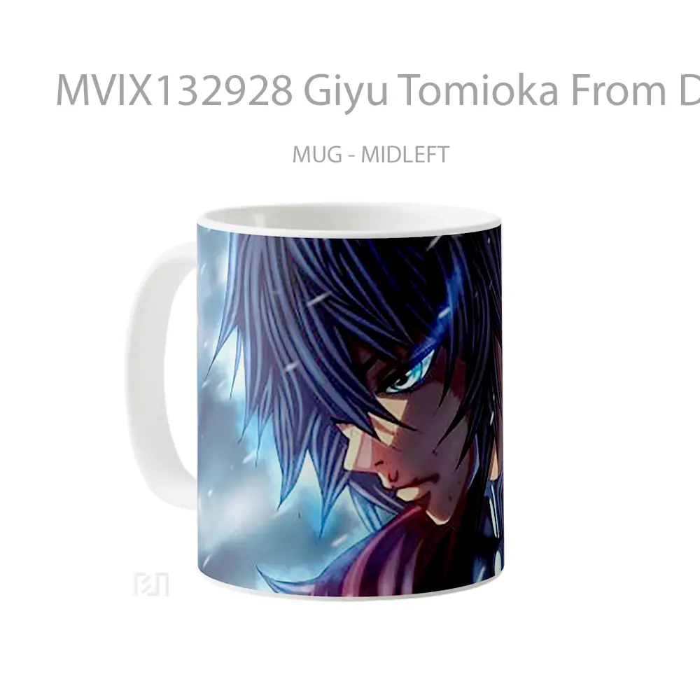 Mug Giyu Tomioka From Demon Slayer V2 Cangkir Anime - All-side / Desain