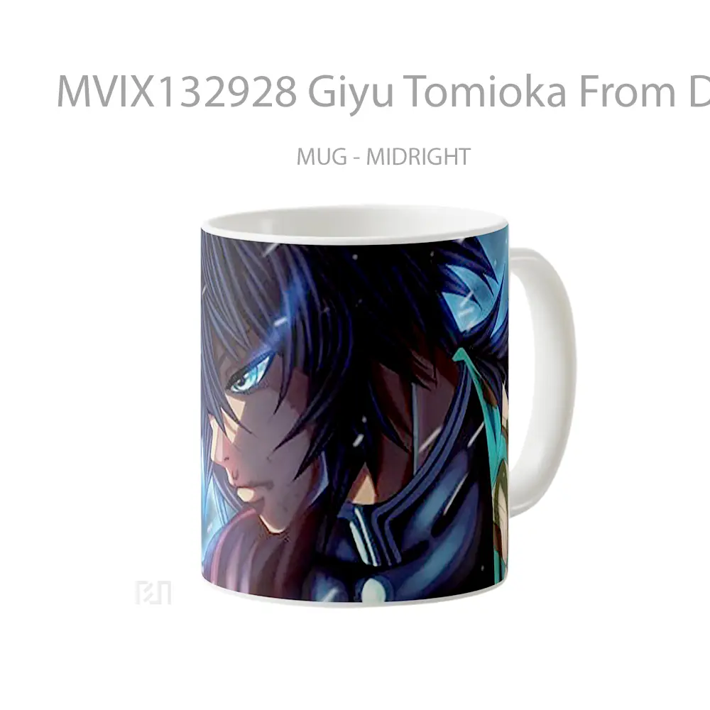 Mug Giyu Tomioka From Demon Slayer V2 Cangkir Anime - All-side / Desain