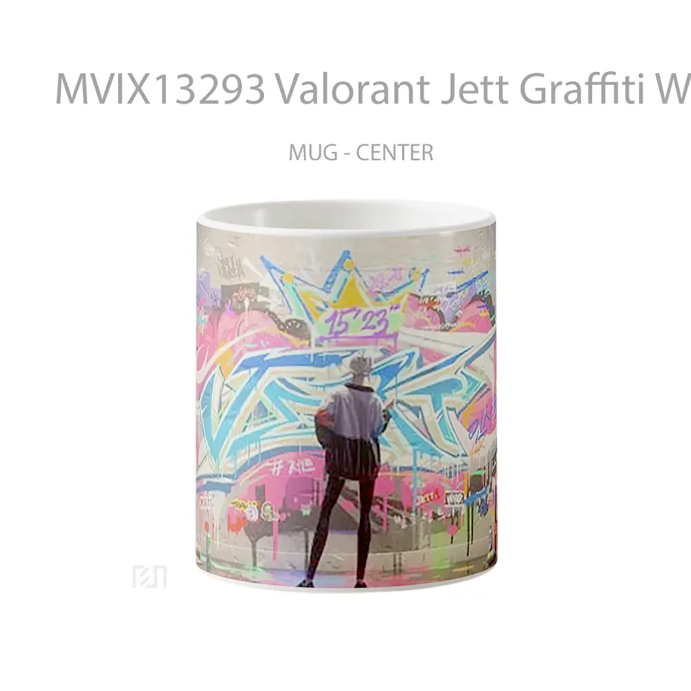 Mug Valorant Jett Graffiti Wall Cangkir Gamer