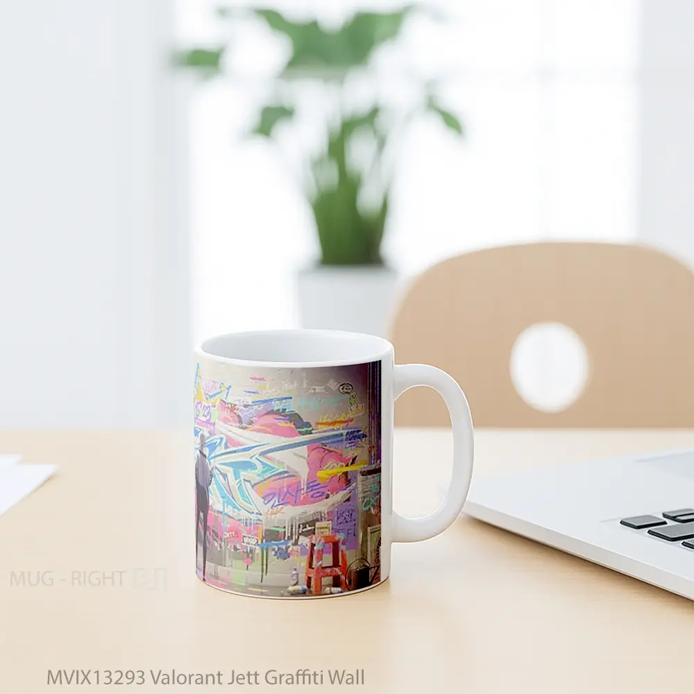 Mug Valorant Jett Graffiti Wall Cangkir Gamer - All-side / Desain