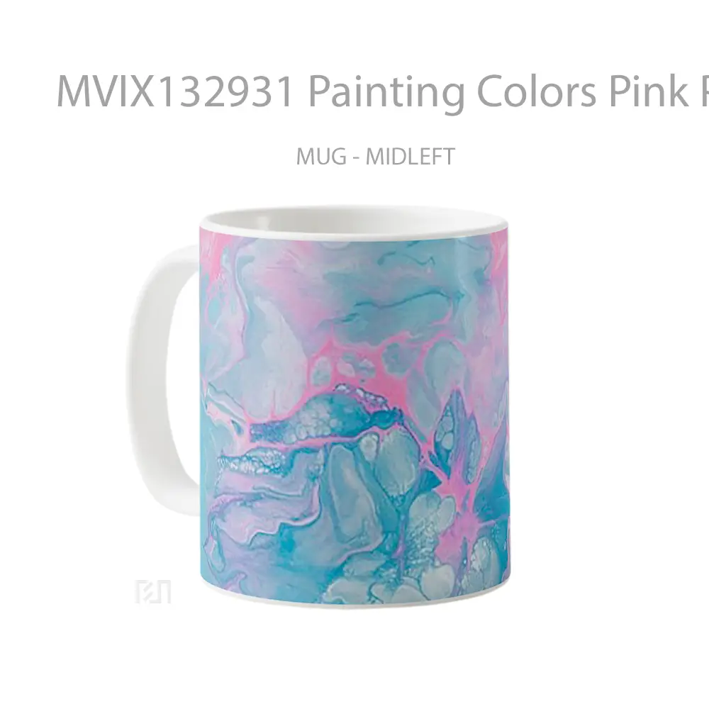 Mug Painting Colors Pink Purple Blue Pastels Gelas Seni Modern - All-side / Desain