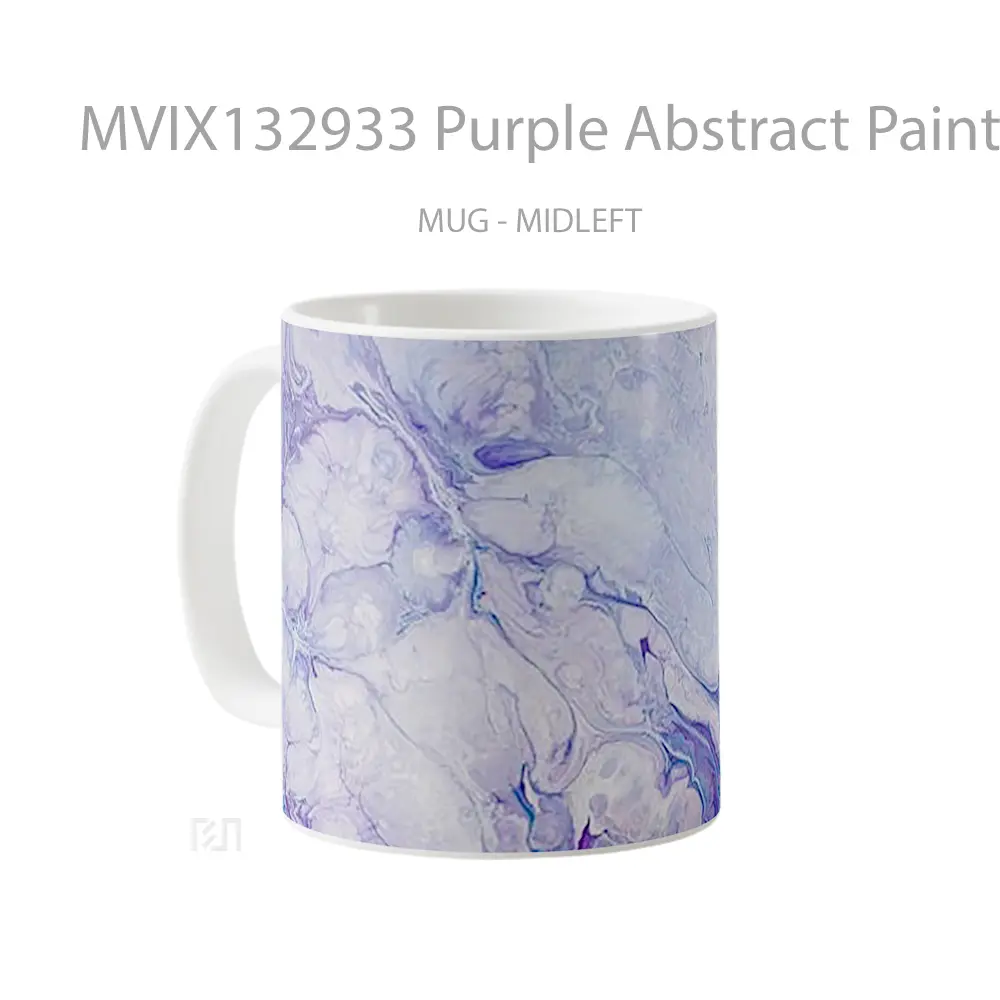 Mug Purple Abstract Painting Gelas Seni Modern - All-side / Desain