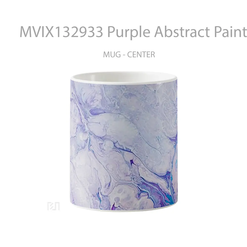 Mug Purple Abstract Painting Gelas Seni Modern