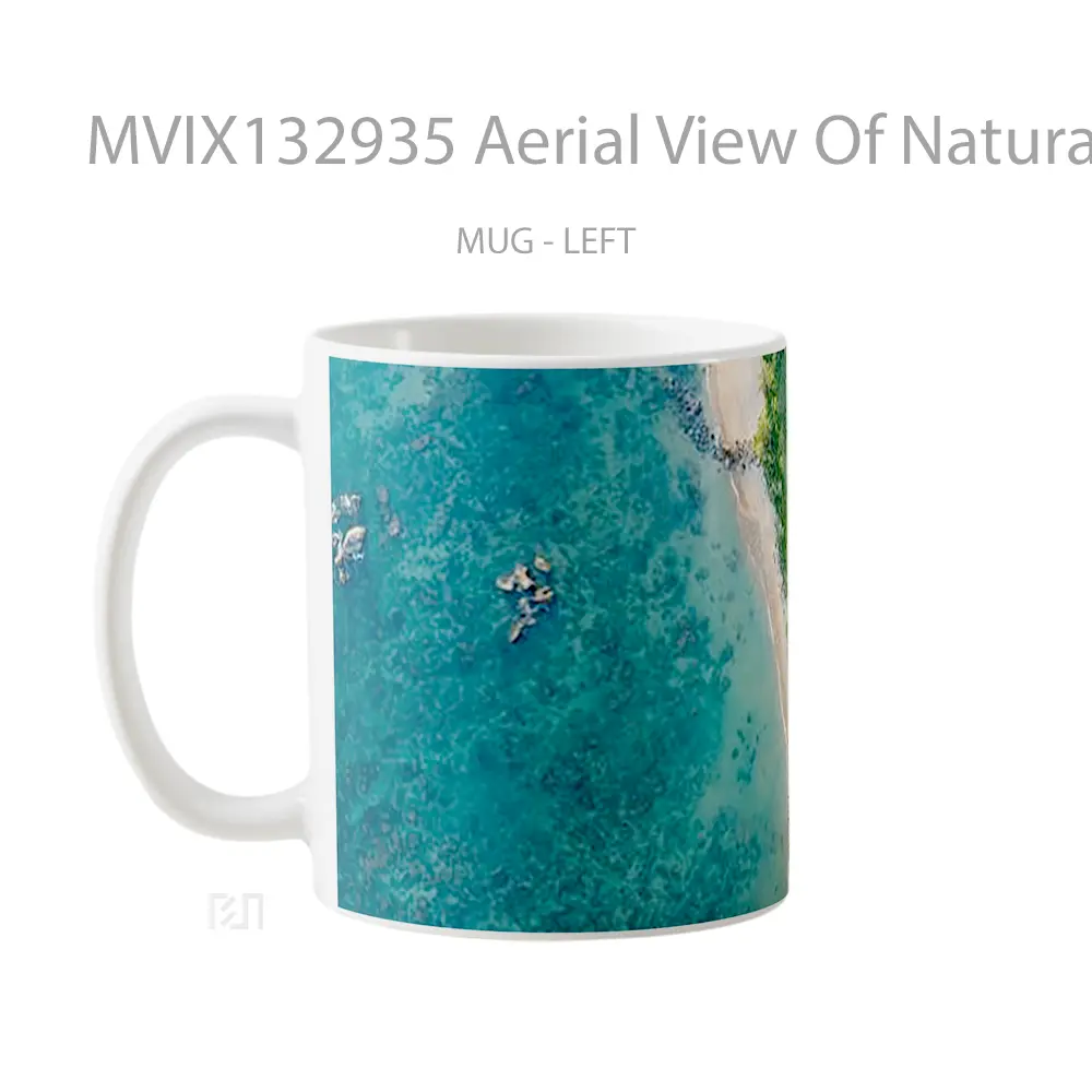 Mug Aerial View Of Natural Landscape Sea Vegetation Gelas Pemandangan Alam - All-side / Desain