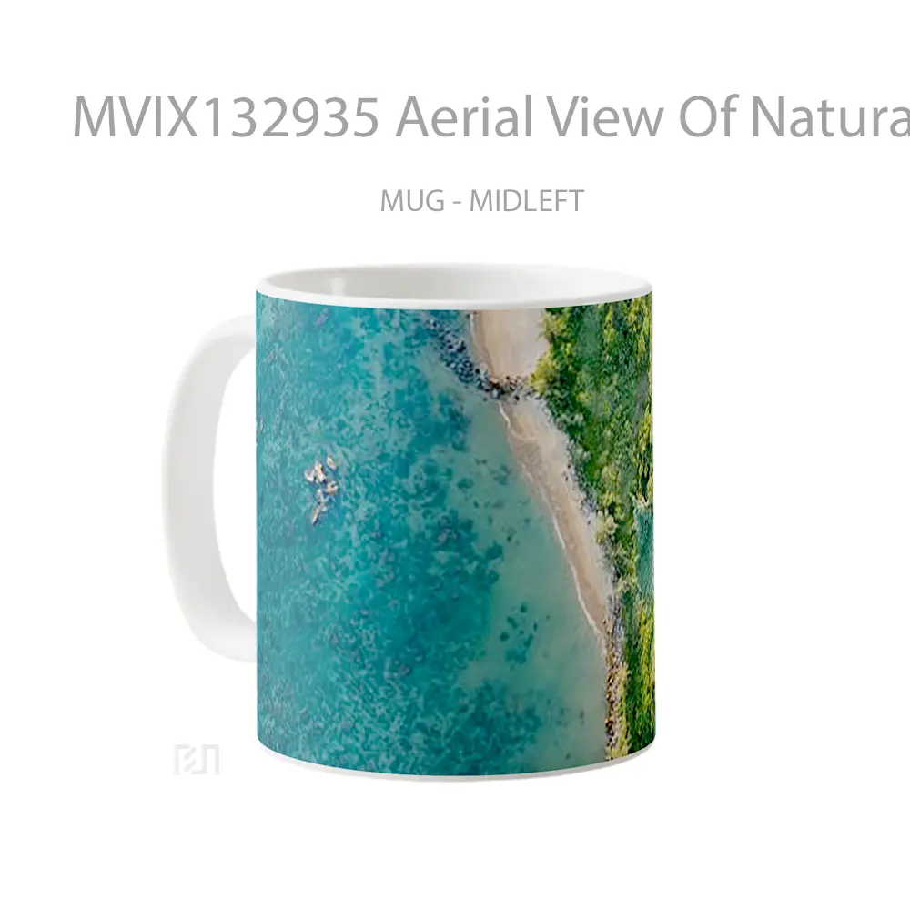 Mug Aerial View Of Natural Landscape Sea Vegetation Gelas Pemandangan Alam - All-side / Desain