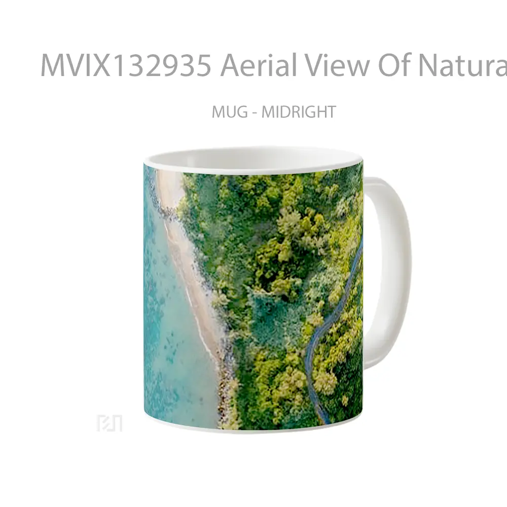 Mug Aerial View Of Natural Landscape Sea Vegetation Gelas Pemandangan Alam - All-side / Desain