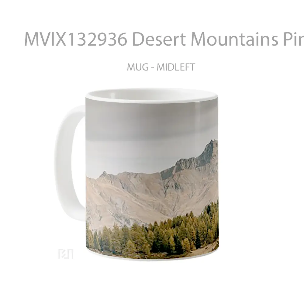 Mug Desert Mountains Pines Gelas Pemandangan Alam - All-side / Desain