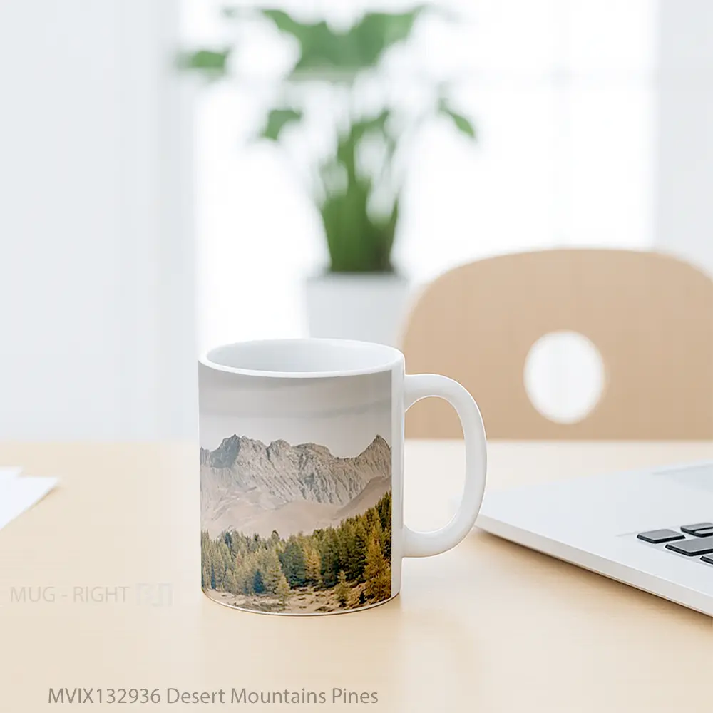 Mug Desert Mountains Pines Gelas Pemandangan Alam - All-side / Desain