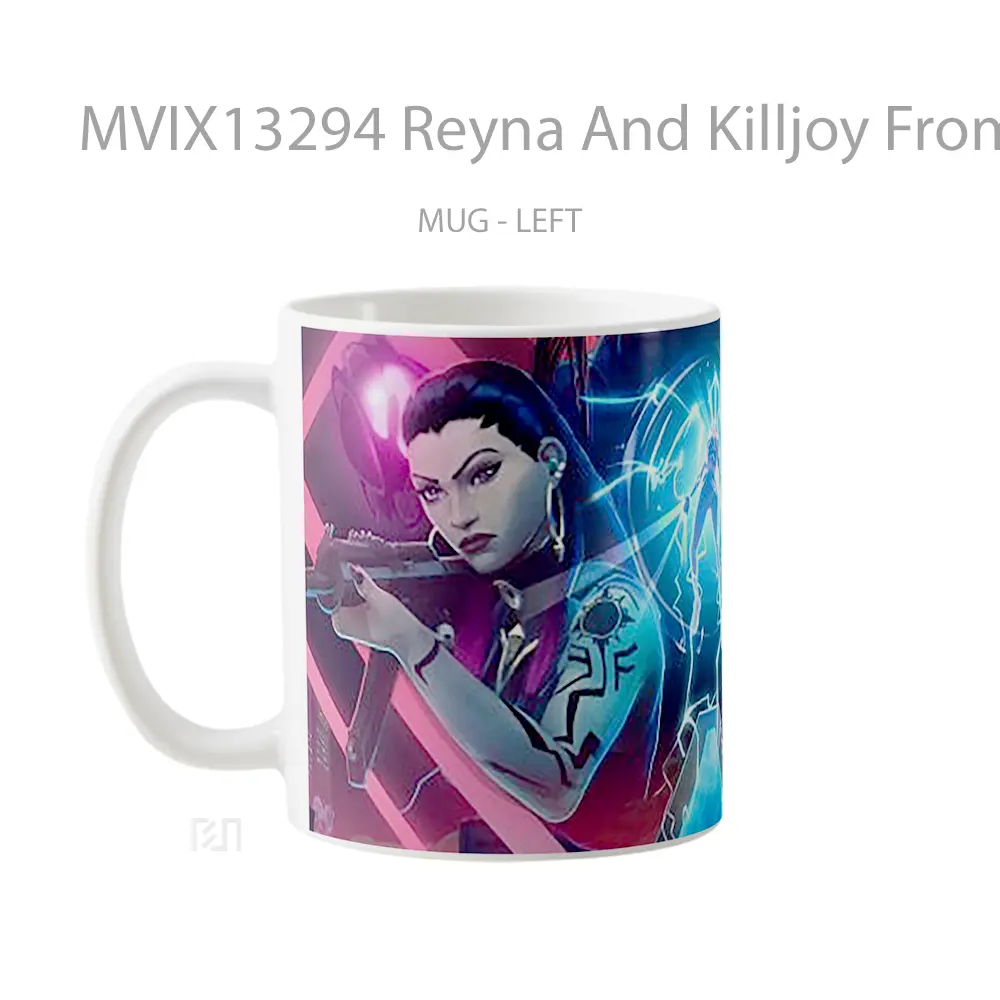 Mug Reyna And Killjoy From Valorant Shattered Cangkir Gamer - All-side / Desain