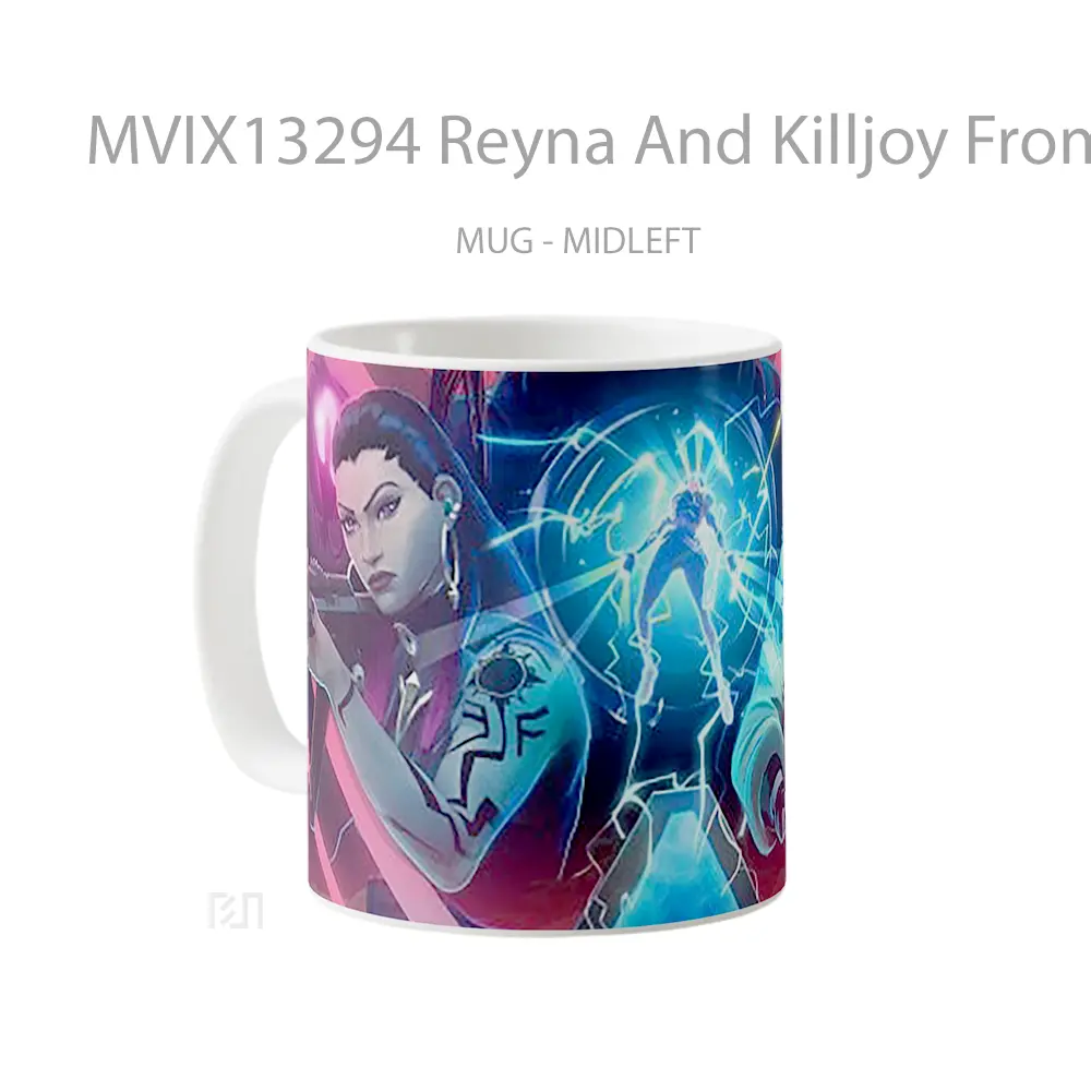 Mug Reyna And Killjoy From Valorant Shattered Cangkir Gamer - All-side / Desain