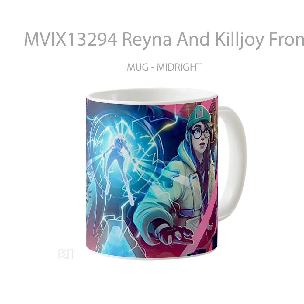 Mug Reyna And Killjoy From Valorant Shattered Cangkir Gamer - All-side / Desain