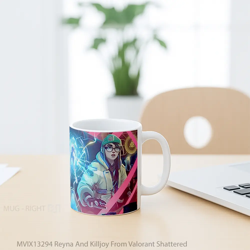 Mug Reyna And Killjoy From Valorant Shattered Cangkir Gamer - All-side / Desain