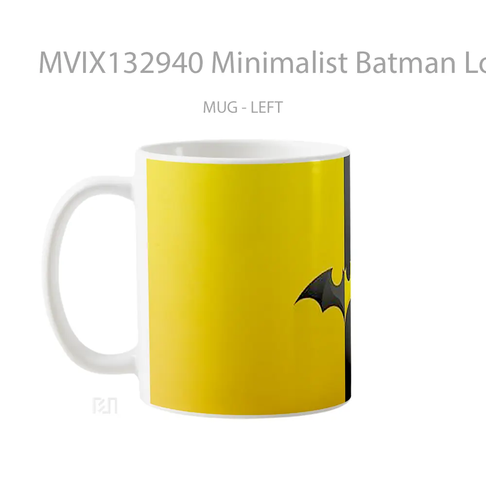 Mug Minimalist Batman Logo Gelas Superhero - All-side / Desain