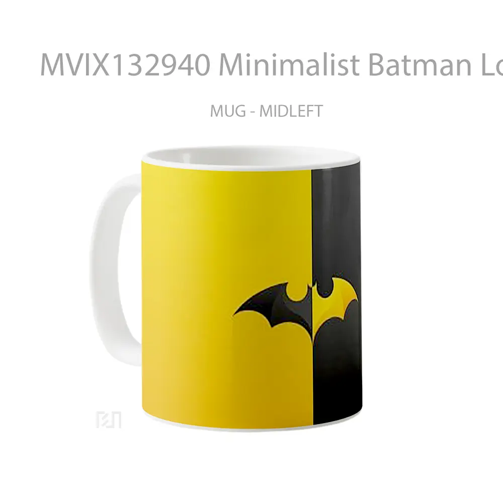 Mug Minimalist Batman Logo Gelas Superhero - All-side / Desain