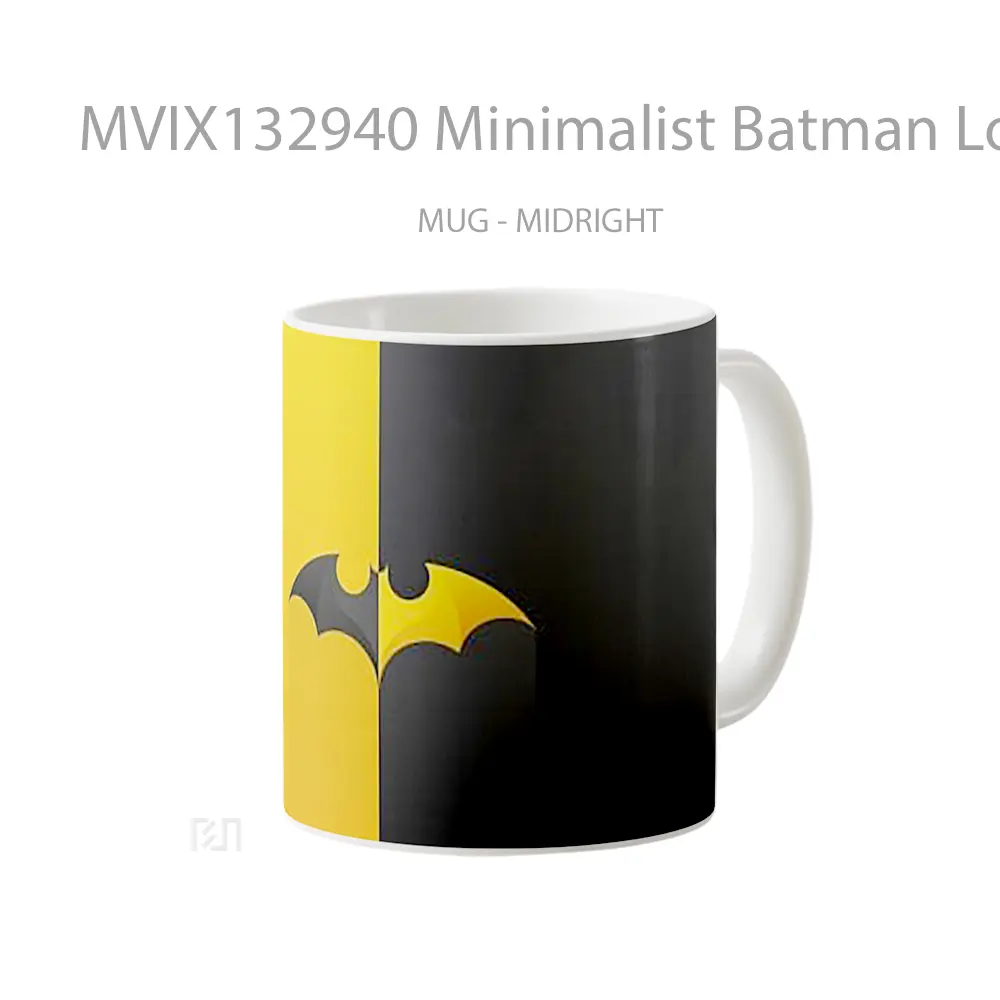 Mug Minimalist Batman Logo Gelas Superhero - All-side / Desain