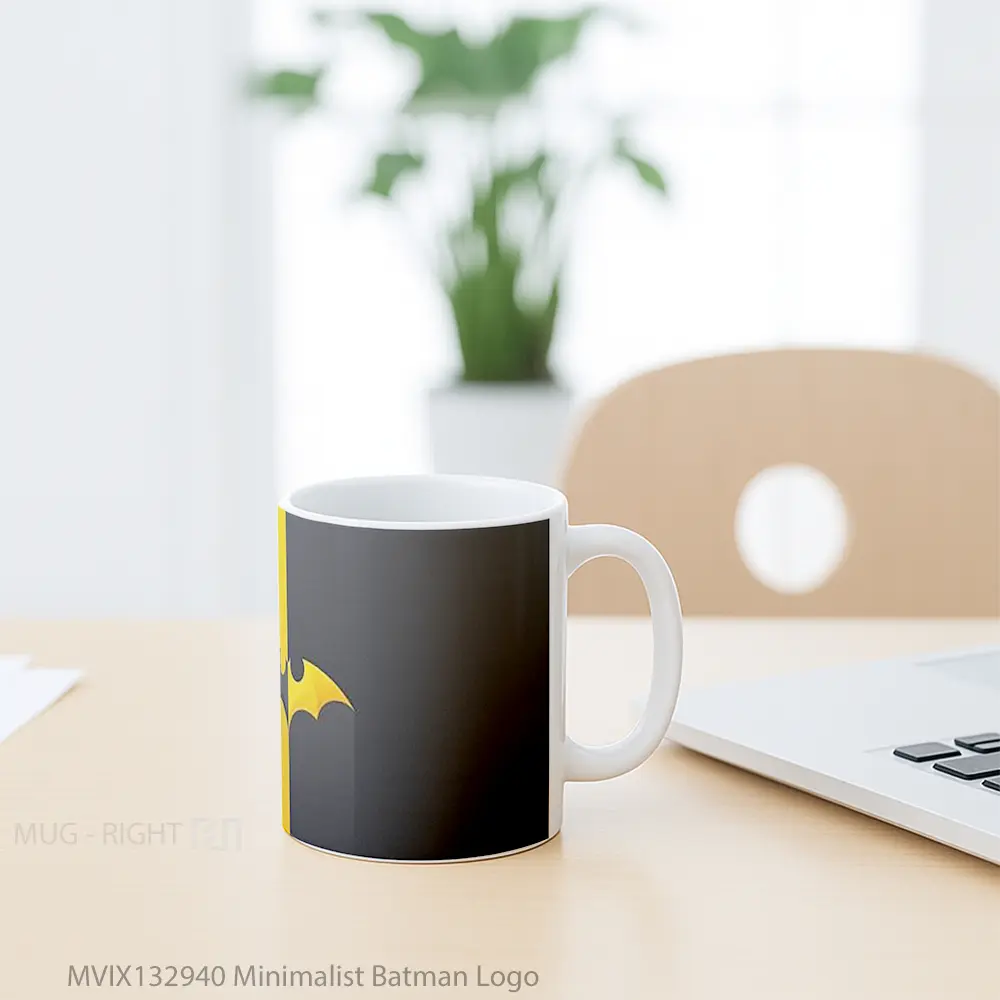 Mug Minimalist Batman Logo Gelas Superhero - All-side / Desain