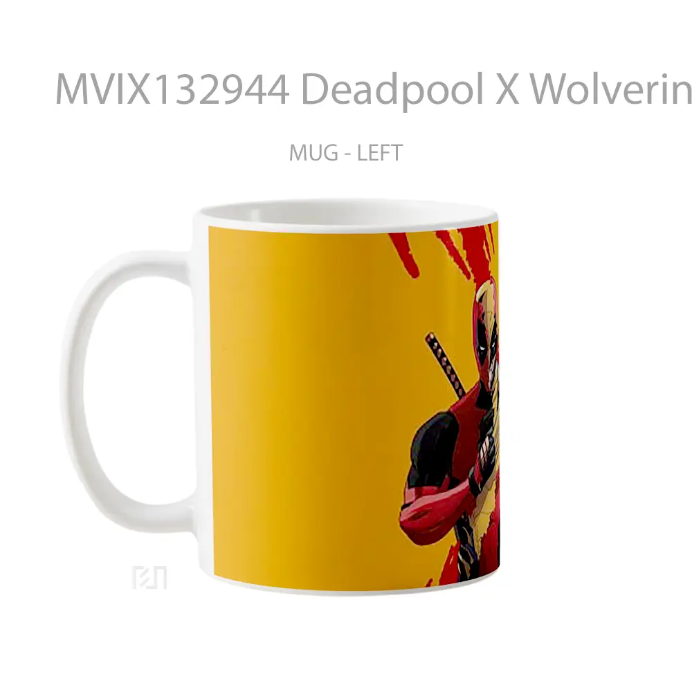 Mug Deadpool X Wolverine Fusion Illustration Gelas Superhero - All-side / Desain