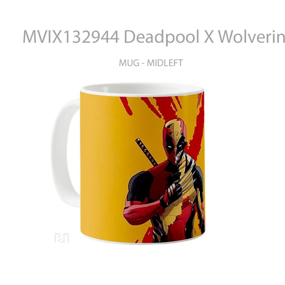 Mug Deadpool X Wolverine Fusion Illustration Gelas Superhero - All-side / Desain